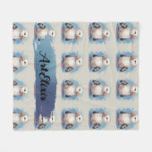 Albatross Waterverf Kawaii Print Fleece Deken (Voorkant (Horizontaal))