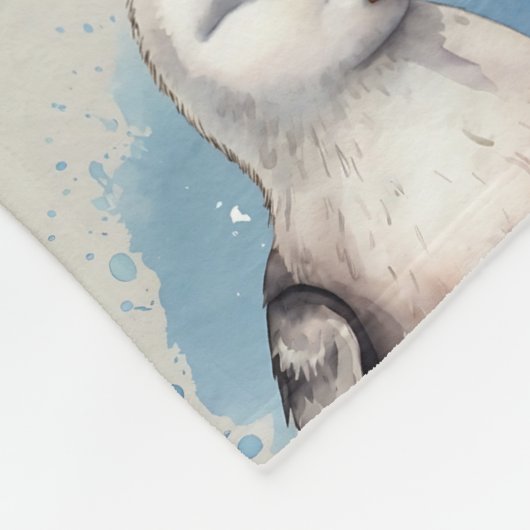 Albatross Waterverf Kawaii Print Fleece Deken (Hoek)