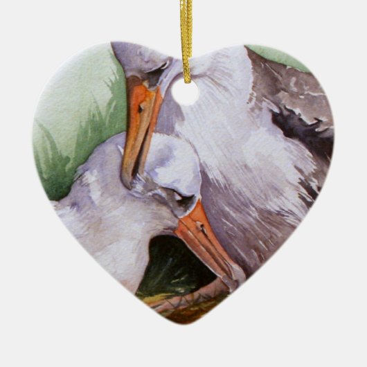 Albatrosses in Love Valentijn Ornament (Voorkant)