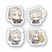 Albedo Genshin Impact 4 stuks stickerblad Extra Sticker (Voorkant)