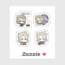 Albedo Genshin Impact 4 stuks stickerblad