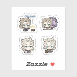 Albedo Genshin Impact 4 stuks stickerblad Sticker