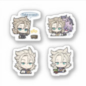 Albedo Genshin Impact 4 stuks stickerblad Sticker (Voorkant)