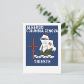 Albergo Columbia Genoa ~ Trieste Briefkaart (Staand voorkant)