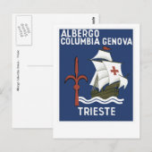 Albergo Columbia Genoa ~ Trieste Briefkaart (Voorkant / Achterkant)