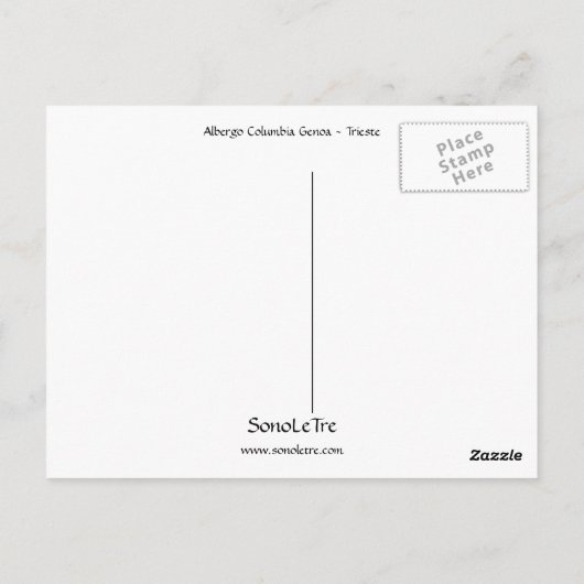 Albergo Columbia Genoa ~ Trieste Briefkaart (Achterkant)