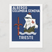 Albergo Columbia Genoa ~ Trieste Briefkaart (Voorkant)