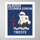Albergo Columbia Genoa ~ Trieste Poster (Voorkant)