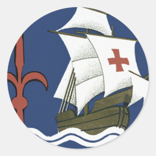 Albergo Columbia Genoa ~ Trieste Ronde Sticker