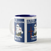 Albergo Columbia Genoa ~ Trieste Tweekleurige Koffiemok (Voorkant links)