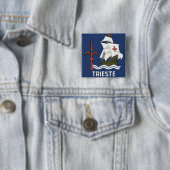 Albergo Columbia Genoa ~ Trieste Vierkante Button 5,1 Cm (In situ)