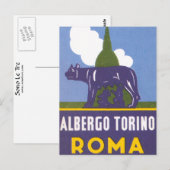 Albergo Torino Briefkaart (Voorkant / Achterkant)