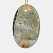 Albergue hostelbord, El Camino, Spanje Keramisch Ornament (Links)