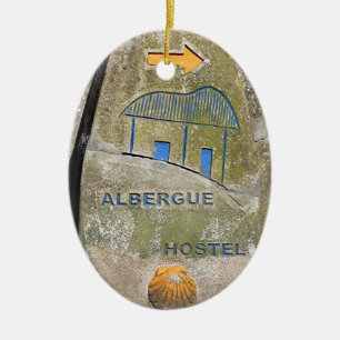 Albergue hostelbord, El Camino, Spanje Keramisch Ornament