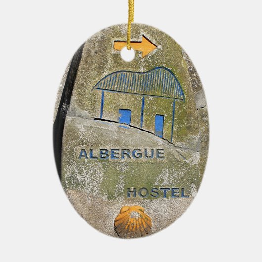 Albergue hostelbord, El Camino, Spanje Keramisch Ornament (Voorkant)