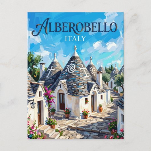 Alberobello Italië Briefkaart (Voorkant)