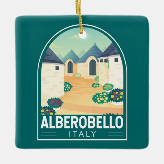 Alberobello Italië Reizen Kunst Vintage Keramisch Ornament (Voorkant)