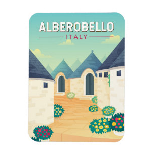 Alberobello Italië Reizen Kunst Vintage Magneet