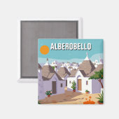 Alberobello Italië Trulli huizen Reizen abstract Magneet (Voorkant / Achterkant)