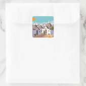 Alberobello Italië Trulli huizen Reizen abstract Vierkante Sticker (Tas)