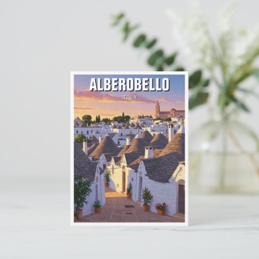 Alberobello Italië Trulli huizen Reizen Briefkaart (Staand voorkant)