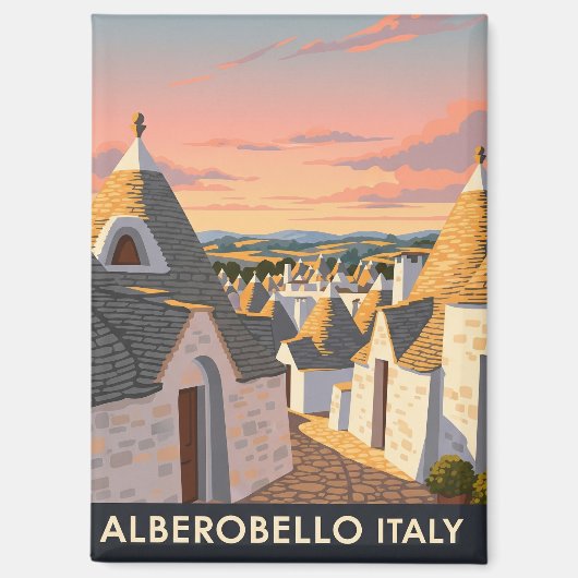  Alberobello Italië Trulli huizen Reizen Magneet (Voorkant)