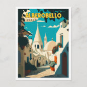 Alberobello Italië vintage reisillustratie Briefkaart (Voorkant)