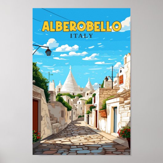 Alberobello Spanje Travel Art Vintage Poster (Voorkant)