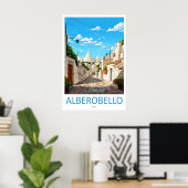 Alberobello Vintage Reisposter Ski Nationaal Poster (Thuiskantoor)