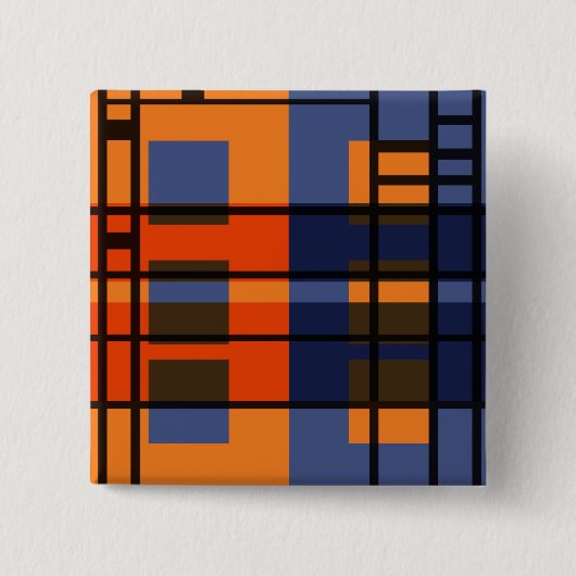 Albers & Mondrian Vierkante Button 5,1 Cm (Voorkant)
