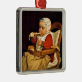 Albert Anker - De kleine muzikant Metalen Ornament (Rechts)