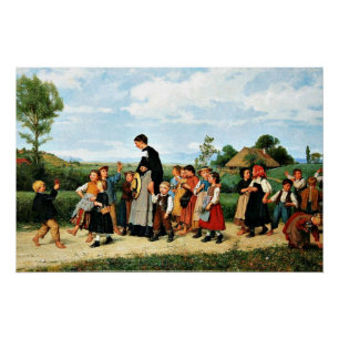 Albert Anker - Der Schulspaziergang Perfect Poster