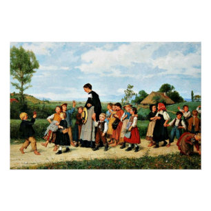 Albert Anker - Der Schulspaziergang Perfect Poster