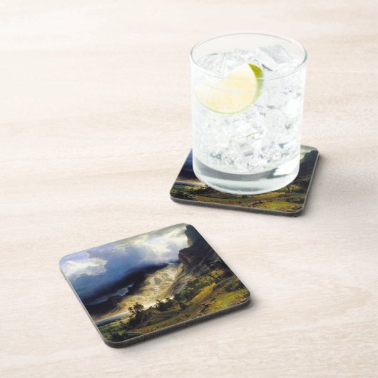 Albert Bierstadt A Storm in de Rocky Mountains Bier Onderzetter (Rechterzijde)