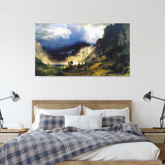 Albert Bierstadt A Storm in de Rocky Mountains Canvas Afdruk (Insitu (Slaapkamer))