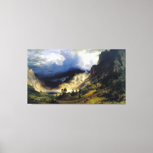 Albert Bierstadt A Storm in de Rocky Mountains Canvas Afdruk (Voorkant)