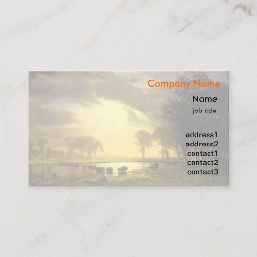 Albert Bierstadt beeldende kunst - Het Buffalo Tra Visitekaartje (Voorkant)