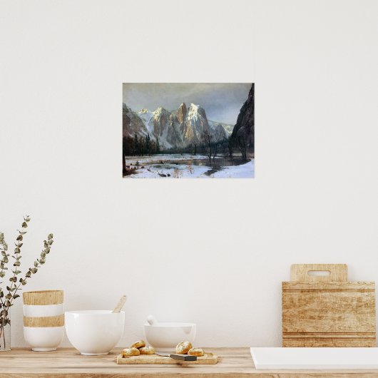 Albert Bierstadt-Cathedral Rocks, Yosemite Poster (Keuken)