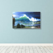 Albert Bierstadt - De kust van het Turquoise zee Canvas Afdruk (Insitu (Houten vloer))