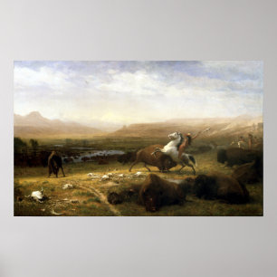 Albert Bierstadt de laatste van de buffelzone Poster