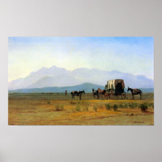Albert Bierstadt-De stagecoach in de Rockies Poster (Voorkant)