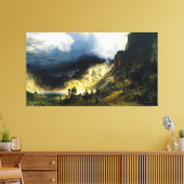 Albert Bierstadt - Een Storm in het Rocky-gebergte Canvas Afdruk (Insitu (Woonkamer))
