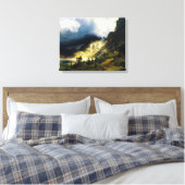 Albert Bierstadt - Een Storm in het Rocky-gebergte Canvas Afdruk (Insitu (Slaapkamer))