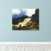 Albert Bierstadt - Een Storm in het Rocky-gebergte Canvas Afdruk (Insitu (Houten vloer))