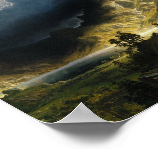 Albert Bierstadt - Een Storm in het Rocky-gebergte Poster (Hoek)