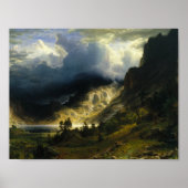 Albert Bierstadt - Een Storm in het Rocky-gebergte Poster (Voorkant)