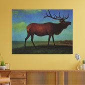 Albert Bierstadt, Elk Canvas Afdruk (Insitu (Woonkamer))