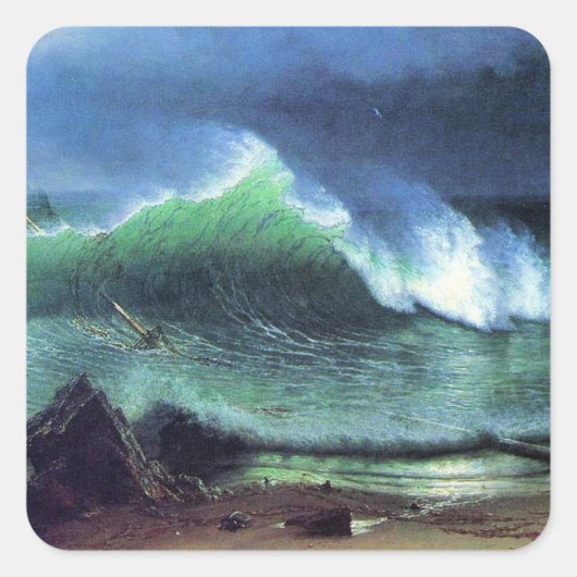 Albert Bierstadt, Emerald Zee Vierkante Sticker (Voorkant)