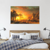 ALBERT BIERSTADT - Emigranten die de vlakten overs Canvas Afdruk (Insitu (Slaapkamer))
