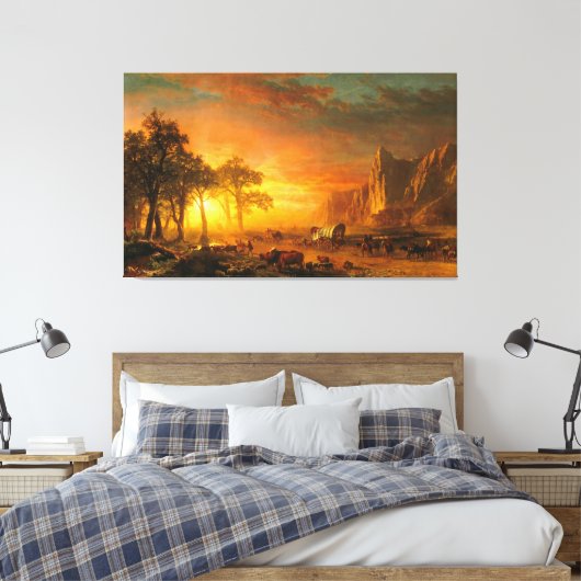 ALBERT BIERSTADT - Emigranten die de vlakten overs Canvas Afdruk (Insitu (Slaapkamer))
